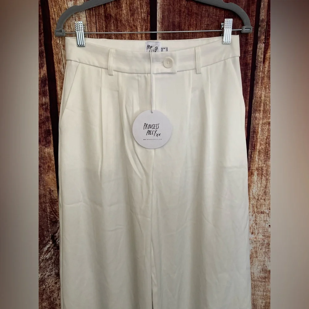 Princess Polly | NWT HUXLEY White Wide Leg Bottoms - Picture 4 of 8